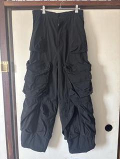 DIESEL 23AW P-STAIND ナイロンカーゴパンツ 46 Men's Cargo pants in wrinkled nylon canvas | Black | Diesel