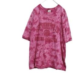 タイダイ 染め　ピンク 半袖Tシャツ