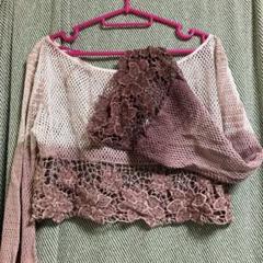 レース編み　サマーニット　オフショル