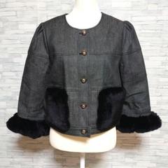 新品✨トゥービーシック ノーカラージップブルゾン フリル ウォッシャブル 44 新品✨トゥービーシック ノーカラージップブルゾン フリル