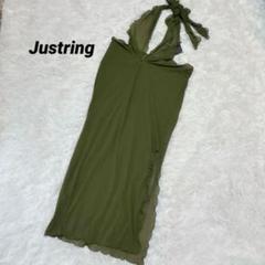 Jistring カーキ　ホルターネック　シアー　ワンピース　M イタリア製