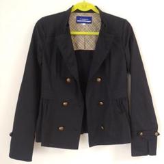 【美品】バーバリーブルーレーベル　ペプラムショートコート　ノバチェック 美品】バーバリーブルーレーベル ペプラムショートコート ノバ