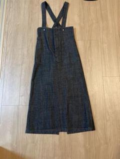 MACPHEE 黒 デニム　ジャンパースカート MACPHEE - コットンデニム ハイウエストジャンパースカート