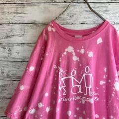 古着 GILDAN ギルダン Tシャツ ブリーチ ビッグシルエット ピンク2XLのサムネイル