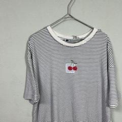USA製 ボーダー tee チェリー 刺繍 90s 00s y2k オールド