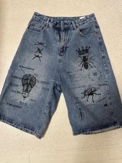 Y2K 00s スパイダーデニムハーフパンツ個性的 レディース メンズのサムネイル