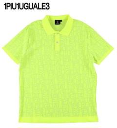 ○★新品未使用　1PIU1UGUALE3　ニットポロシャツ　V　イエロー系 ○☆新品未使用 1PIU1UGUALE3 ゴルフニットポロシャツ V