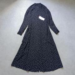 【未使用タグ付】　DRESSTERIOR　ドットスタンドカラーシャツワンピース