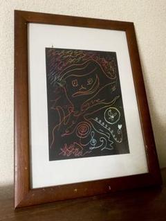 いわくつき現代絵画3点 木製額つき いわくつき現代絵画3点木製額つき