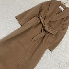 MAX mara ウエスト紐付きロングコート キャメル 42 キレイめ オフィス MAX mara ウエスト紐付きロングコート キャメル 42 キレイめ