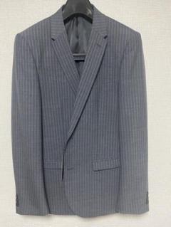 【新品・未使用】グレー ストライプ ビジネススーツ上下セット