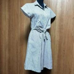 【VIS】レディース　半袖ワンピース　F　ストライプ柄　春夏　伸縮性