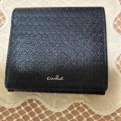 27日迄❣️Aulait 濃紺二つ折り財布 型押しデザイン