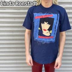 リンダ•ロンシュタット1990ツアーＴシャツ♪超貴重品⭐️ 90s☆USA製☆リンダロンシュタット☆ツアーTシャツ☆ネイビー☆L