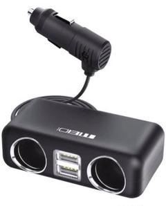 シガーソケット2連 2口USB カーチャージャー 2.4A/5V 12-24V