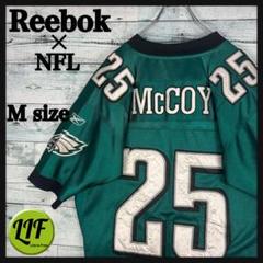 リーボック NFL 全刺繍 イーグルス アメフトゲームシャツ M 5371