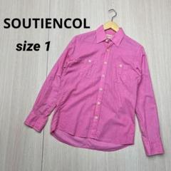 ● SOUTIENCOL スティアンコル　長袖　シャツ　総柄　ピンク