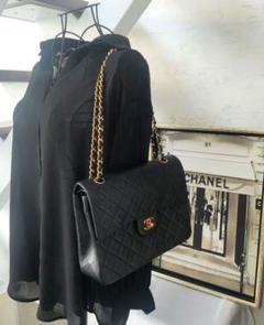シャネル CHANEL マトラッセ ダブルフラップ ダブルチェーン 黒 ゴールドのサムネイル