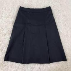 美品★23区ニジュウサンク★ブロックプリーツ フレアスカート36グレー