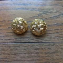金色の編み模様ボタン 2個セット