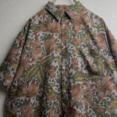 古着 シャツ 総柄 鳥 柄シャツ ガラシャツ 半袖