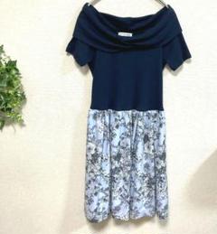 PEYTON PLACE オフショルダー 半袖ワンピース 花柄スカート M
