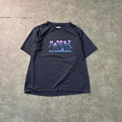 7SM5【MARMOT】くまプリントTシャツ　アウトドア　ネイビー　古着used