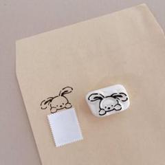 消しゴムはんこ　切手にうさちゃんはんこのサムネイル