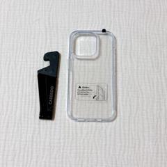 iPhone15pro クリアケース スタンド付き　iPhoneケース