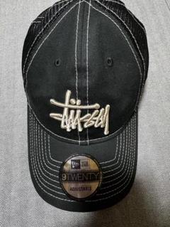 最終値下　正規品　美品　STUSSY✖️NEW ERA コラボブラックキャップ STUSSY ステューシー キャップ 帽子 ニューエラ Authentic