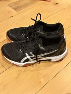 asics バレーボールシューズ ゲルロケット10 白黒金 23.5㎝ 未使用】asics バレーボールシューズ ゲルロケット10 白黒金
