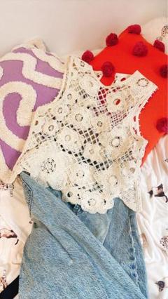 h&m 鍵あみトップス