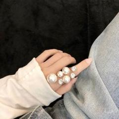 t72新作在庫わずか☆デザイン重視大粒パールリングレディース指輪310