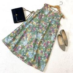 【美品】aimer anche ワンピース　レース 花柄　グリーン　夏