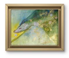 25×34㎝【仕事・学業運】開運・青龍神様　1・原画・油彩画・額装・特大 25×34㎝【仕事・学業運】開運・青龍神様 1・原画・油彩画・額装