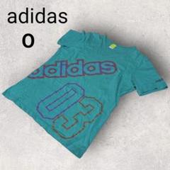 アディダス 半袖 Tシャツ サイズO グリーン系 プリント 綿100% スポーツ
