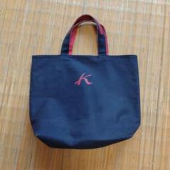 キタムラ キャンバス トートバッグ ネイビーと レッドの