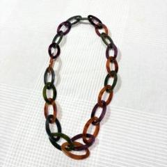 美品✨本鼈甲 カメオ 茨布甲 白甲 黒甲 ベッコウチェーン ネックレス 本べっ甲白甲入・琥珀玉付きネックレス / ブライトン