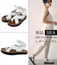 新品 SEA シー レザー ストラップ ホワイト フラットサンダル 2025年最新】SEA レディース サンダル・ミュールの人気アイテム