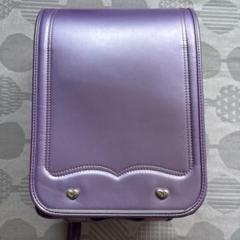パープル ピンク ランドセル ハート型金具付き　かるすぼ