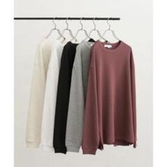 URBAN RESEARCH 度詰めワッフルロングスリーブSサイズワインレッド