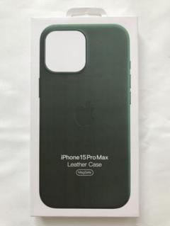 新品iPhone 15ProMax レザーケース グリーン純正品 ❸