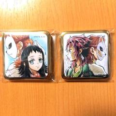 鬼滅の刃/錆兎/真菰/幕間画/缶バッジ/くじ引き/素顔/お面
