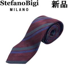 【定価24200円】ステファノビジ ストライプネクタイ ボルドー緑ネイビー17 定価24200円】ステファノビジ ストライプネクタイ ボルドー緑