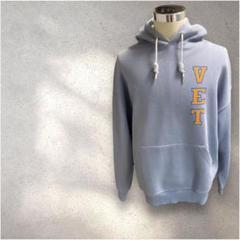 美品　VET パーカー　フロントプリント コットン　メンズ　ライトブルー