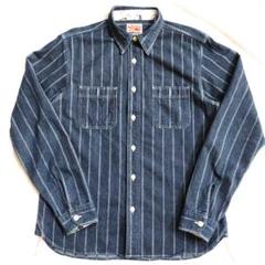 SAMURAI JEANS ストライプワークシャツ デニムシャツ サイズL SAMURAI JEANS(サムライジーンズ) ストライプワークシャツ