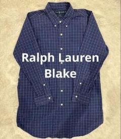 美品 ラルフローレン Blake シャツ チェック 半袖 コットン ブルーポニー 古着 90s Ralph Lauren 「BLAKE」 凸凹 マルチ チェック 半袖 BD