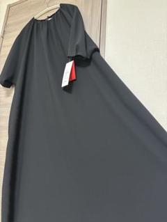 新品】saquiジョーゼットネックギャザーワンピース