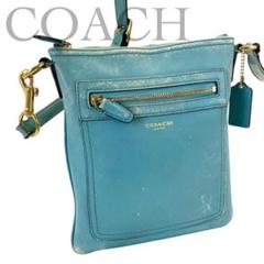 【雰囲気抜群】COACH コーチ レガシー レザーサコッシュ ミニショルダー水色