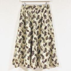 【美品】上品総柄◎ REONOBLE ベージュスカート　春夏映え✨【860】
